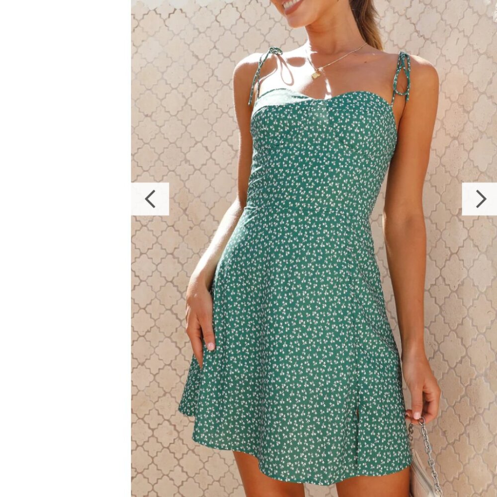 NWT Sabiti Mini Dress - Green Floral (AUS 6, US size XS)